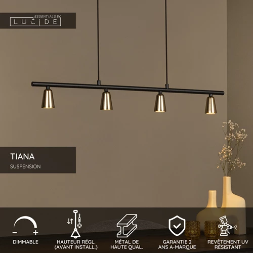 Lucide TIANA - Suspension - 4xGU10 - Champagne Couleur | Essential - USP
